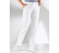 Bootcuthose CASUAL LOOKS, Damen, Gr. 40, Normalgrößen, weiß, 100% Baumwolle, meliert, unifarben, lang, Hosen (396283-40) weiß