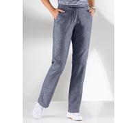 Bootcuthose CASUAL LOOKS, Damen, Gr. 46, Normalgrößen, blau (jeansblau), 100% Baumwolle, meliert, unifarben, lang, Hosen (530546-46) jeansblau