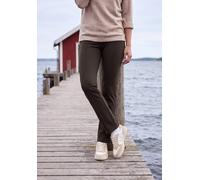 Bootcuthose CECIL "Style Toronto", Damen, Gr. L (42), Länge 32, truffle braun, Web, Obermaterial: 65% Viskose, 27% Polyamid, 8% Elasthan, unifarben, slim fit lang, Hosen, im Slim Fit / Stretch-Viskose
