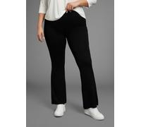 Bootcuthose LAURA SCOTT CURVE "Große Größen", Damen, Gr. 25, K + L Gr, schwarz, Milano Rib, Obermaterial: 65% Viskose, 30% Polyamid, 5% Elasthan, unifarben, Basic, sehr figurbetont lang, Hosen Bootcut