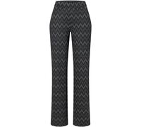 Bootcuthose MAC "CHIARA", Damen, Gr. 40, Länge 32, grau (light ash grau zig zag), Flanell, Obermaterial: 70% Polyester, 25% Viskose, 5% Elasthan, bootcut fit lang, Hosen Bootcuthose, Bootcut-Form in f