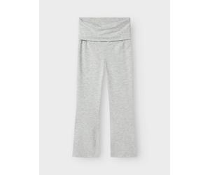 Bootcuthose NAME IT "NKFSPICE BOOTCUT PANT NOOS", Mädchen, Gr. 134, N-Gr, light grau melange, Jersey, Obermaterial: 95% Baumwolle, 5% Elasthan, unifarben, skinny fit knöchellang, Hosen (19461356-134)