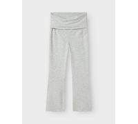 Bootcuthose NAME IT "NKFSPICE BOOTCUT PANT NOOS", Mädchen, Gr. 140, N-Gr, light grau melange, Jersey, Obermaterial: 95% Baumwolle, 5% Elasthan, unifarben, skinny fit knöchellang, Hosen (19461356-140)