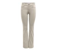 Bootcuthose ONLY "ONLBLUSH MID FLARED COLOUR PANT PNT NOOS", Damen, Gr. S (36), Länge 30, beige (silber lining), Web, Obermaterial: 92% Baumwolle, 6% Elastomultiester, 2% Elasthan, unifarben, bootcut