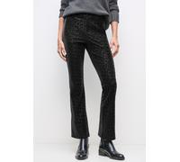 Street One Frauen Leo Bootcut Hose in Schwarz, Gr: 40
