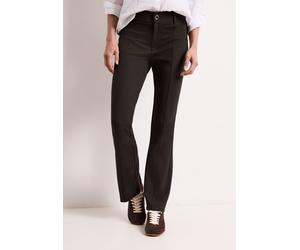 Bootcuthose STREET ONE, Damen, Gr. 42, Länge 30, espresso braun, Stoff, 61% Viskose, 32% Polyamid, 7% Elasthan, unifarben, skinny fit lang, Hosen, High Waist (92801955-42) espresso braun