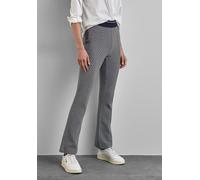 Bootcuthose STREET ONE, Damen, Gr. 44, Länge 30, blau (night sky blau), Stoff, 56% Polyester, 30% Baumwolle, 11% Viskose, 3% Elasthan, gemustert, skinny fit lang, Hosen, Jacquard (37962156-44) night s