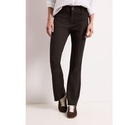 Bootcuthose STREET ONE, Damen, Gr. 44, Länge 30, espresso braun, Stoff, 61% Viskose, 32% Polyamid, 7% Elasthan, unifarben, skinny fit lang, Hosen, High Waist (92801955-44) espresso braun