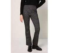 Bootcuthose STREET ONE STUDIO, Damen, Gr. 46, Länge 30, schwarz, Stoff, 67% Polyester, 28% Viskose, 5% Elasthan, animal-print, skinny fit lang, Hosen, High Waist (28126066-46) schwarz