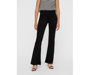 Bootcuthose VERO MODA "VMKAMMA", Damen, Gr. XS, Länge 32, schwarz, Milano Rib, Obermaterial: 65% Viskose, 30% Nylon, 5% Elasthan, unifarben, ausgestellt lang, Hosen (62873744-XS) schwarz