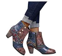 Booties Damen schwarz, Regenstiefel Damen wasserdicht, Damen Stiefeletten Ankle Boots mit Absatz PU Chelsea Booties Modisch Ankle Boots Schuhe Runder Stiefel Damenstiefel Reißverschluss Kurzstiefel