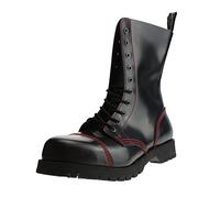 Boots & Braces - 10 Loch schwarz mit roter Naht, Stiefel Rangers Größe 44 (UK10)