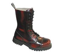 Boots & Braces - 10 Loch Stiefel Rangers Burgundy Rub-Off Rot Größe 41 (UK7)