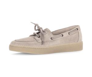 Bootsschuh GABOR, Damen, Gr. 42, beige, Veloursleder, Schuhe Bootsschuh, Plateau, Schnürschuh, Halbschuh mit modischen Durchzügen (40637943-42) beige