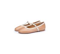 Bootsschuh LLOYD "Hochwertiger Ballerina", Damen, Gr. 5,5, beige (braun), Leder, unifarben, Schuhe Bootsschuh, mit klassischem Design (24180218-5,5) braun