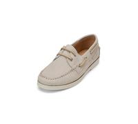 Bootsschuh MARC O'POLO "aus weichem Nubuk-Rindleder", Damen, Gr. 38, sanftes weiß, Obermaterial: 100% Leder (Rind), unifarben, Schuhe Bootsschuh (31049219-38) sanftes weiß