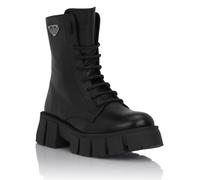 Bootsschuh PHILIPP PLEIN "Logo", Damen, Gr. 40, Normalschaft, schwarz (02, schwarz), Schuhe Bootsschuh (31181559-40) 02, schwarz