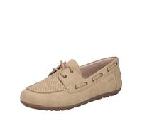 Bootsschuh RIEKER, Damen, Gr. 39, beige, Lederimitat, unifarben, Schuhe Bootsschuh, Mokassin, Schnürschuh, Halbschuh mit weicher Innensohle (63946818-39)