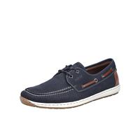 Bootsschuh RIEKER, Herren, Gr. 46, blau (nachtblau), Nubuklederimitat, Schuhe Bootsschuh, Mokassin, Halbschuh, Frühlingsschuh mit Perforation (81738555-46) nachtblau