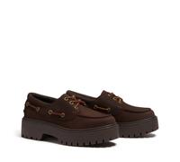 Bootsschuh TIMBERLAND "STONE STREET - BOAT SHOE", Damen, Gr. 39,5, braun (schwarz braun nubuck), Leder, Schuhe Bootsschuh, Bootsschuh aus Timberland Premium Leder (17305407-39,5) schwarz braun nubuck