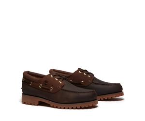 Bootsschuh TIMBERLAND "TIMBERLAND AUTHENTIC - BOAT SHOE", Herren, Gr. 44, dkbrn fg dkbrn, Leder, Schuhe Bootsschuh, Bootsschuh aus Leder (28521860-44) dkbrn fg dkbrn