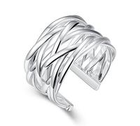 Boowhol Damenringe Herrenring Freundschaftsring Hochzeitsringe 925 Sterling Silber Crisscross Ring Wickelring Zirkonia Band-Ring Rosegold Silberring