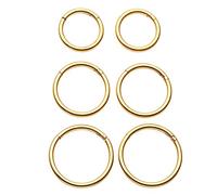 BOPREINA Körperpiercing Set 6 Stücke 1.2mm 316L Edelstahl Universal Piercing Segmentring Septum auch für Tragus Helix Ohr Nase Lippe Brust Intim - Scharnier Clicker, Gold