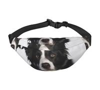 Border Collie Bauchtasche für Damen und Herren, modische Hüfttasche, Crossbody-Tasche, Geldbörse, Hüfttasche mit verstellbarem Riemen, wasserdichte Brusttasche für Reisen, Wandern, Sport, Schwarz,