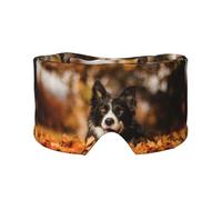 Border Collie Bokeh Herbst Schwarzer Border Collie, Vollständige Augenabdeckungen, lichtblockierende Augenmaske, Schlafaugen- und Ohrenschützer