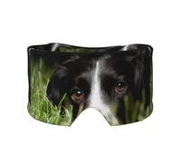 Border Collie Haustiere Gras Schwarzer Border Collie, Vollständige Augenabdeckungen, lichtblockierende Augenmaske, Schlafaugen- und Ohrenschützer