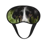 Border Collie Haustiere Gras Schwarzer Border Collie,Vollständige Augenabdeckungen, lichtundurchlässige Schlafmasken, Verdunkelungs-Augenschützer