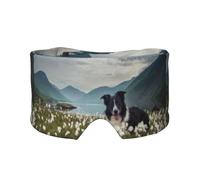 Border Collie Hunde Haustiere Grasland Black Border, Vollständige Augenabdeckungen, lichtblockierende Augenmaske, Schlafaugen- und Ohrenschützer