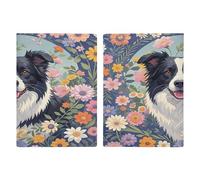 Border Collie Reisepasshülle mit Blumenmuster, ultradünn, PU-Leder, Reisedokumenten-Organizer, kompakt, Premium, internationaler US-Pass, Schutzhülle für Damen und Herren