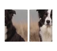 Border Collie Reisepasshülle, Reisepasshülle mit Kreditkartenfächern und Bordkartenfach für Reisen, Familienausweis, Dokumenten-Organizer (20,3 x 13,7 cm)