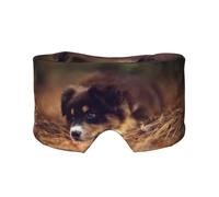 Border Collie Welpe Bokeh Brauner Border Collie, Vollständige Augenabdeckungen, lichtblockierende Augenmaske, Schlafaugen- und Ohrenschützer