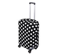 BORDSTRACT Suitcase Cover, 3 Sizes Dust Proof Luggage Protector with 3 Fashion Patterns Tape Design for Travel Business (Black White Dots XL26-28)