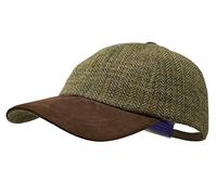 Borges & Scott Die Sligo - Baseball Cap - 100% Wolle - Irish Tweed - Schirm aus Nubuk Leder - Land Grün
