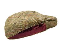 Borges & Scott Dingwall Schirmmütze 8-TLG. - Schiebermütze Herren aus 100% handgewebter Wolle Harris Tweed - Wasserabweisend - Fischgrätenmuster 56cm