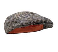 Borges & Scott Dingwall Schirmmütze 8-TLG. - Schiebermütze Herren aus 100% handgewebter Wolle Harris Tweed - Wasserabweisend - Rebhuhn Braun 54cm