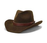 Borges & Scott Forester - Westernhut aus Wollfilz - Cowboyhut - wasserabweisend - mit Drahtkrempe - Dunkelbraun 60cm (Groß)