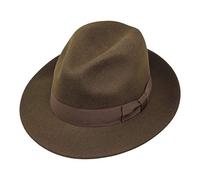 Borges & Scott Swift - Fedora - Leichtgewichtig - 100% Wollfilz - Für die Reise knautschbar - Wasserabweisend - Snap Brim - 60cm Dunkelbraun