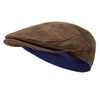 Borges & Scott The Tanner - Flat Cap aus Leder - Kappe mit weichem Schweinslederfutter - Erde Braun - L