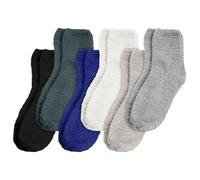 BORISCA 6 Paar Kuschelsocken Damen, Flauschige Socken aus Korallenfleece, Wintersocken Bunt Plüschsocken Elastizität Fleecesocken Warme Bettsocken Damen Schlafsocken, Haussocken für Winter