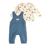 Bornino Lieblinge 2-tlg. Set Latzhose und Shirt langarm 62 blau/natur sweat