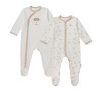 Bornino Lieblinge 2er-Pack Schlafoveralls 74 natur interlock