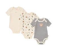 Bornino Lieblinge 3er-Pack Bodys kurzarm Tiny Forest 86 natur/blau