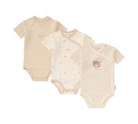 Bornino Lieblinge 3er-Pack Wickelbody kurzarm Ringel Bär 74 beige