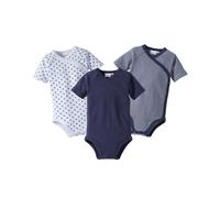 Bornino Lieblinge 3er-Pack Wickelbodys kurzarm 50 blau