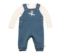 Bornino On The Road 2-tlg. Set Latzhose mit Shirt Ringel Bär 62 blau/natur