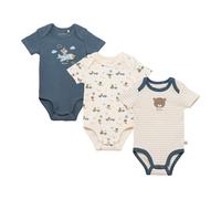 Bornino On The Road 3er-Pack Bodys kurzarm the road 98 natur/blau interlock